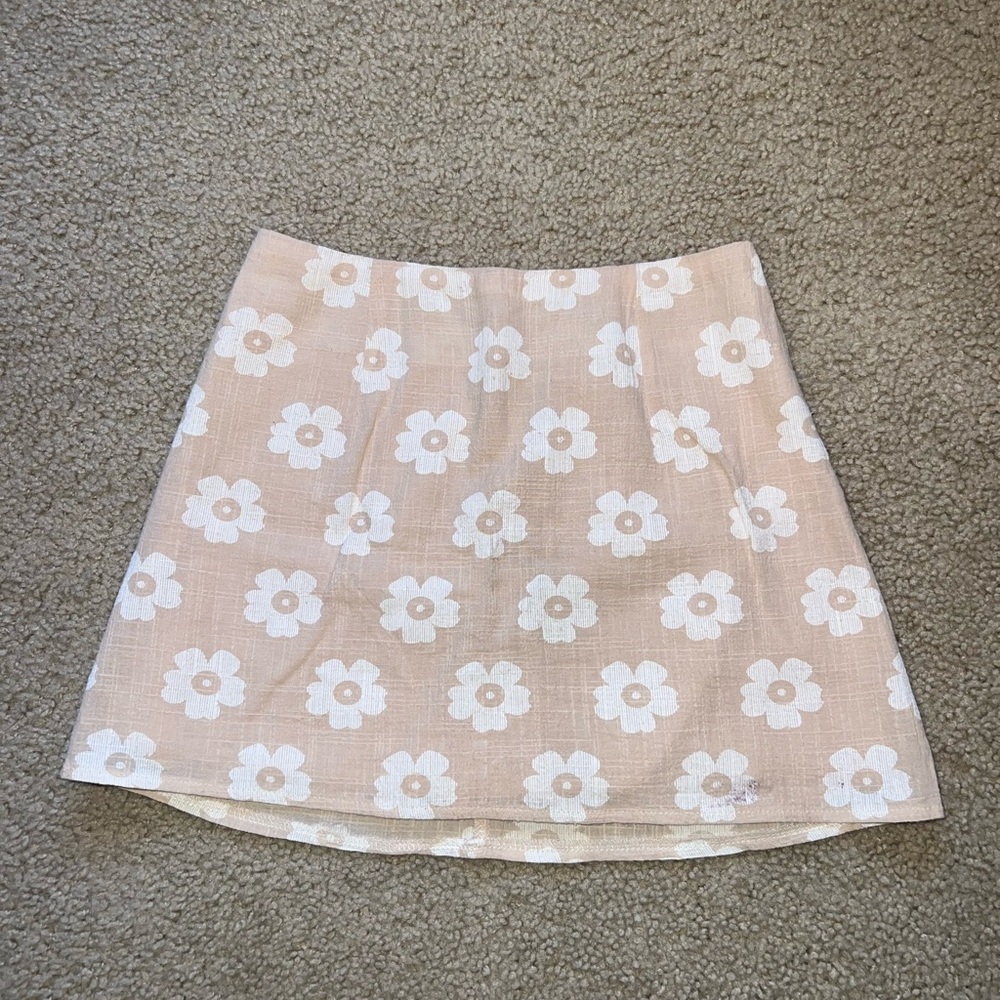 Princess Polly Beige Floral Mini Skirt